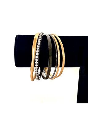 CHICO’s Two-Tone Gold & Gunmetal Stackable Bangle | NEW